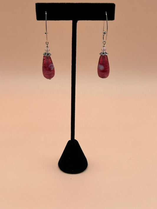 #97 Garnet Crystal Drop Earrings