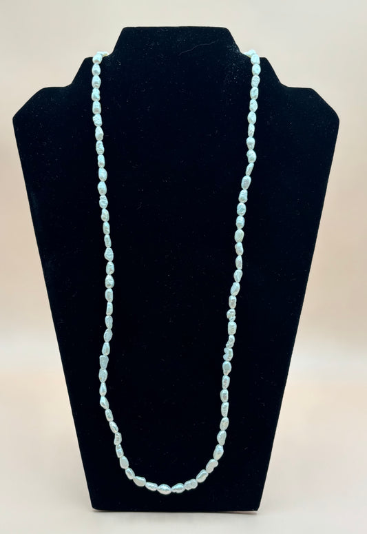 #286 White Fresh Water Pearl Necklace 36"